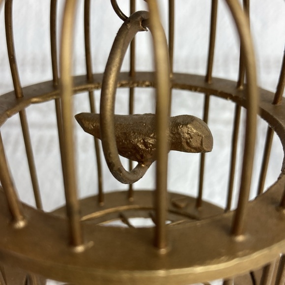 Solid Brass Birdcage Hanging Figure - Picture 2 of 6